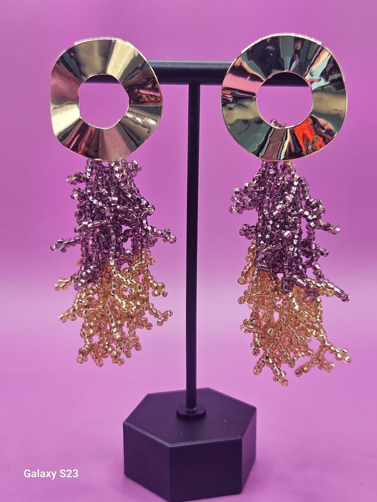 PANSY-DANGLE EARRINGS