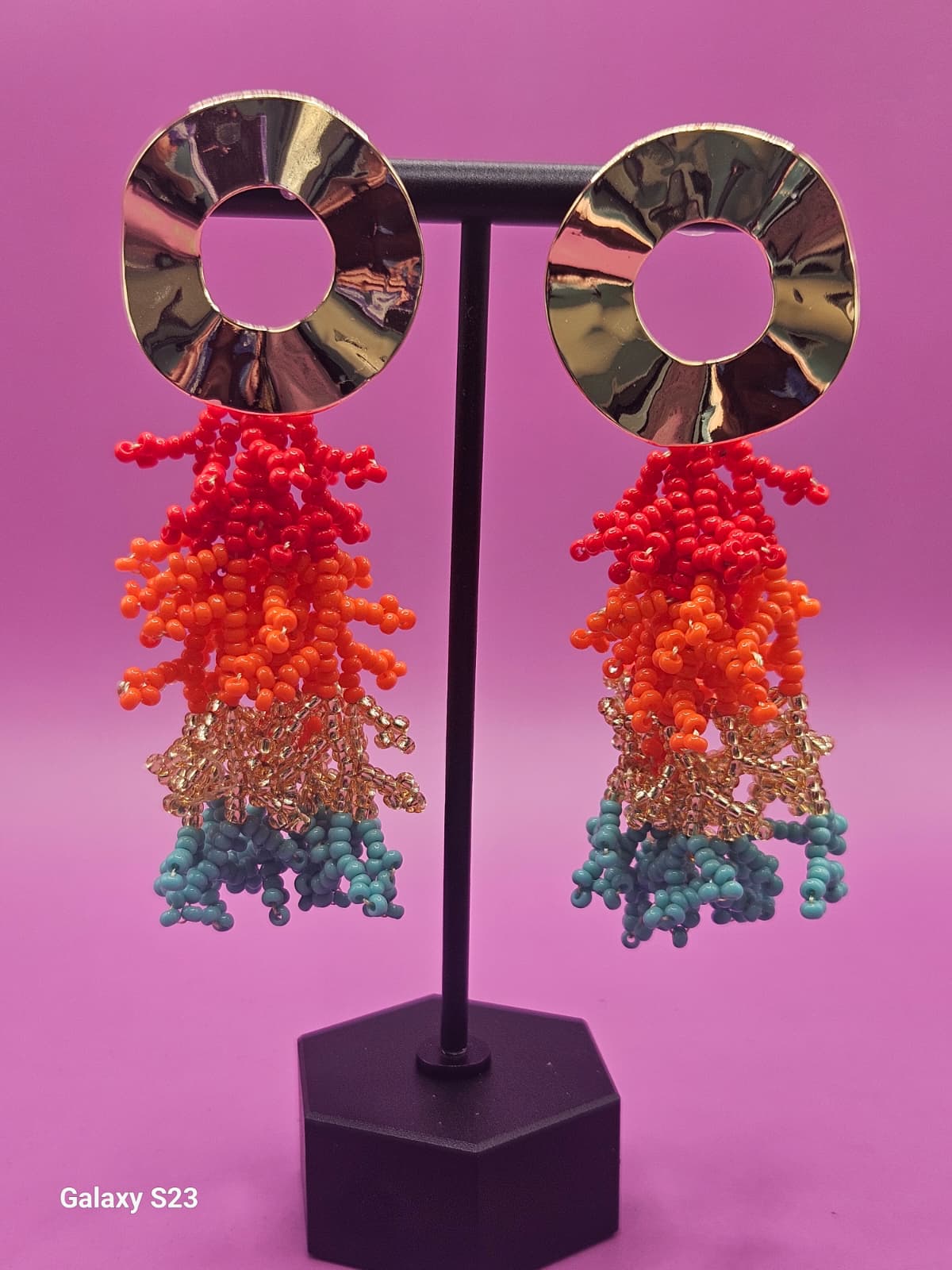 PANSY-DANGLE EARRINGS