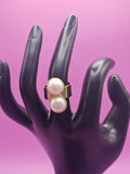 WATER PEARL RING/GOLG PLATTED/ADJUSTABLE