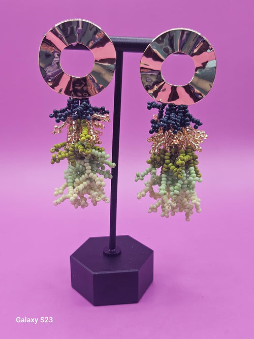PANSY-DANGLE EARRINGS